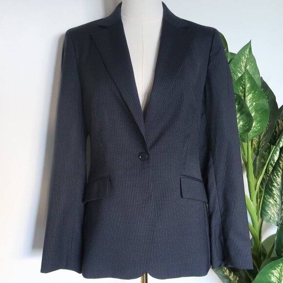 Brooks Brothers 100% Wool Navy Pinstripe Blazer Women’s Classic Office Size 6 - Picture 10 of 10